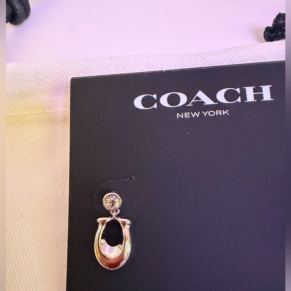 Coach Silver and Gold Hoop Earrings - Picture 3 of 4
